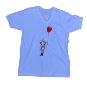 AMERICAN APPAREL x GEO FOX Girl with Red Balloon T Shirt LG Unisex Adult Tee